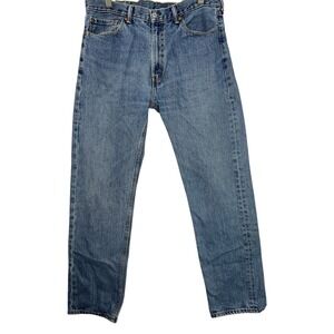 Levi Strauss & Co 505 Mens Jeans W38 L34 Blue Medium Wash Straight Leg Cotton